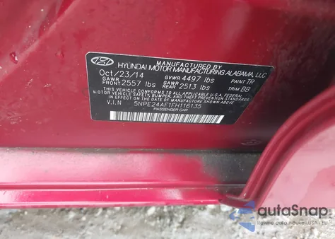 2015 Hyundai Sonata Se from USA, damaged, VIN 5NPE24AF1FH116135